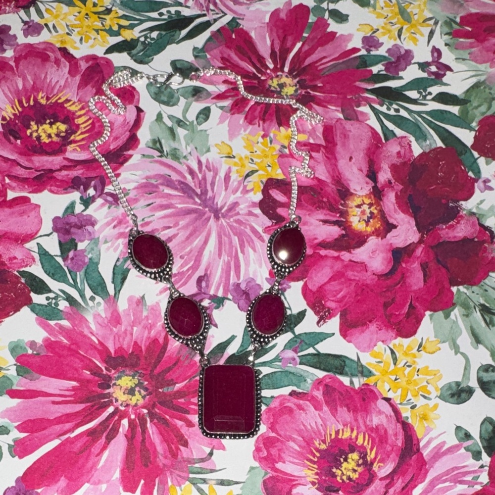 Ruby Silver Necklace - image 3